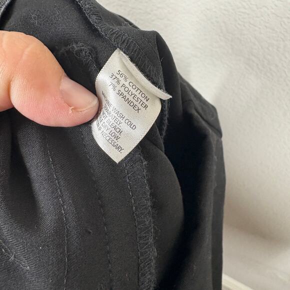 Ecru Womens 0 Straight Crop Chino Pants Black Cotton Blend Slit Hem Stretch - Picture 9 of 9